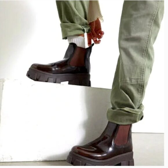 Circus by Sam Edelman Darielle Platform Lug Sole Boots Chestnut Brown Size 11 - Picture 9 of 9